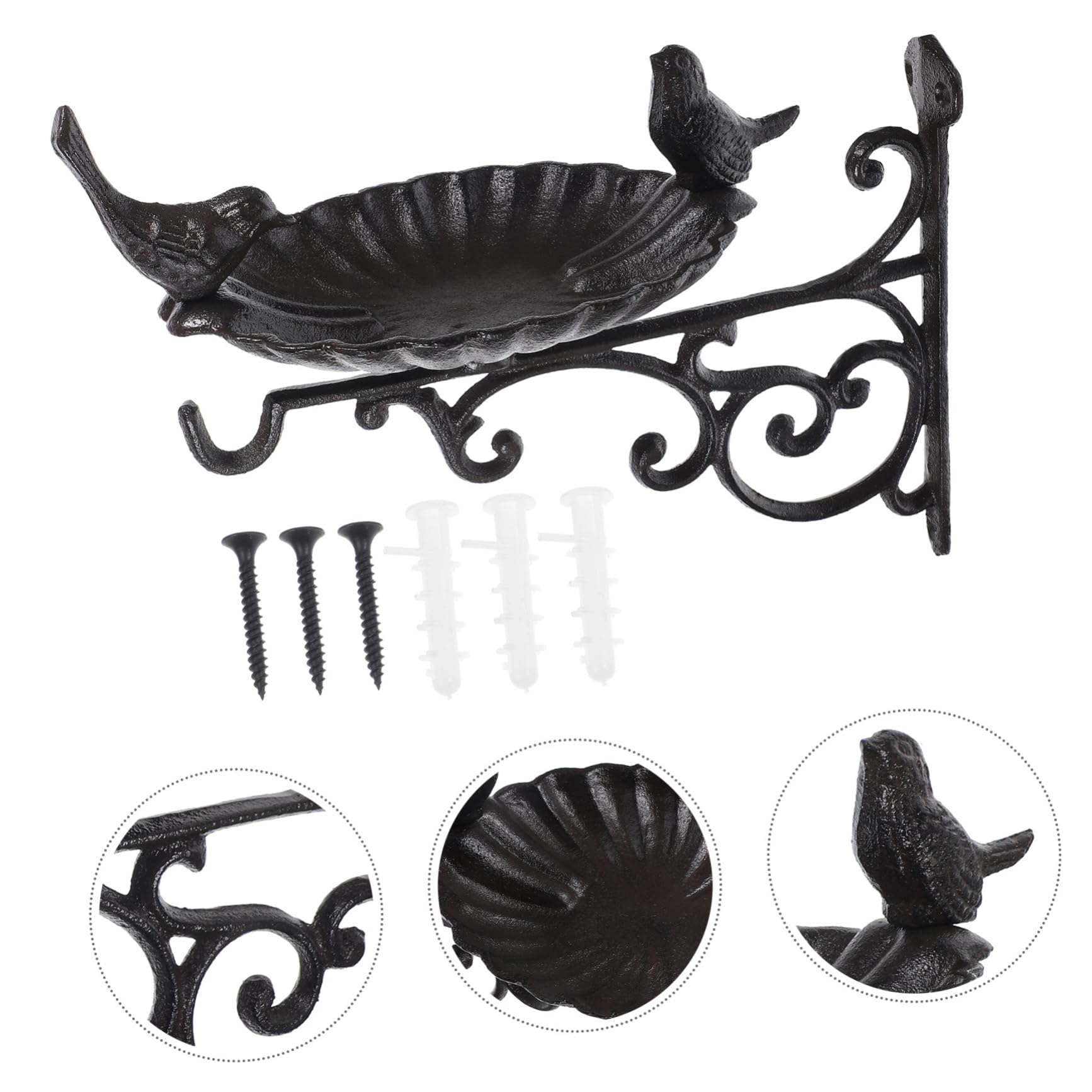 BESTonZON Oiseaux Murale Forgé Accessoire Décoratif pour Jardin Terrasse pour Oiseaux