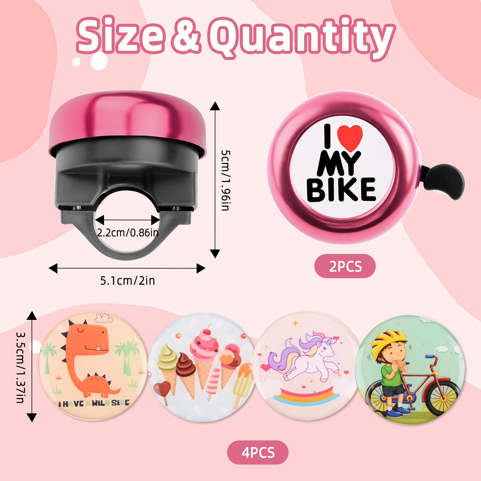 1PC bicicletta piccola campana cartone animato scarabeo coccinella campanelli da ciclismo per bambini adorabili ragazze giro in bici mini campanello allarme accessori per biciclette  18
