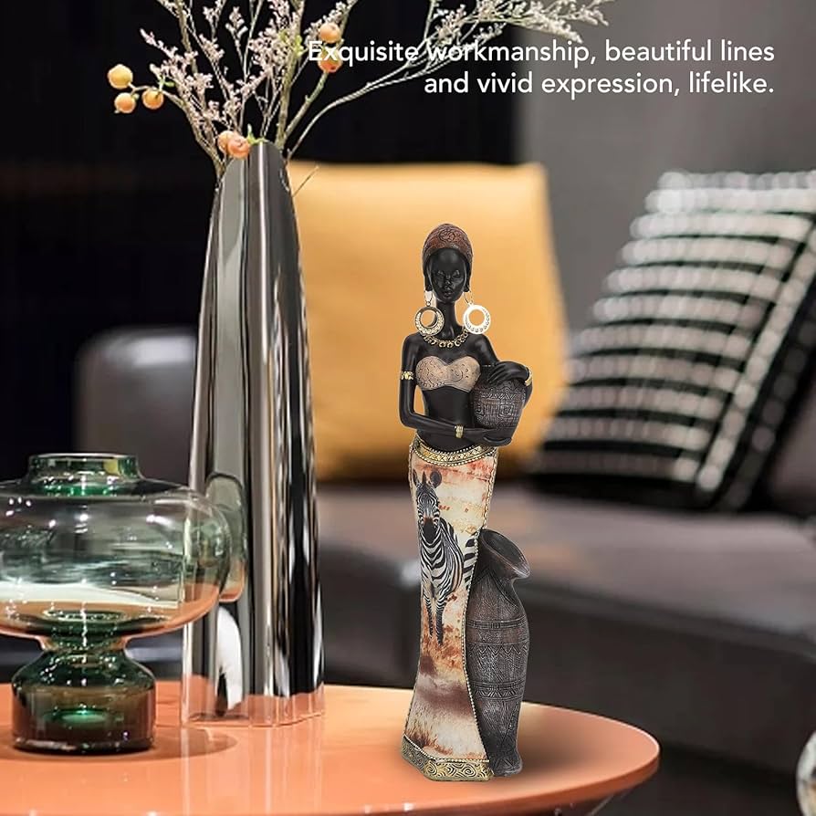 アフリカビンテージ　美しい色合いと存在感があるアフリカ人カップルの銅像オブジェ アフリカビンテージ 美しい色合いと存在感があるアフリカ人