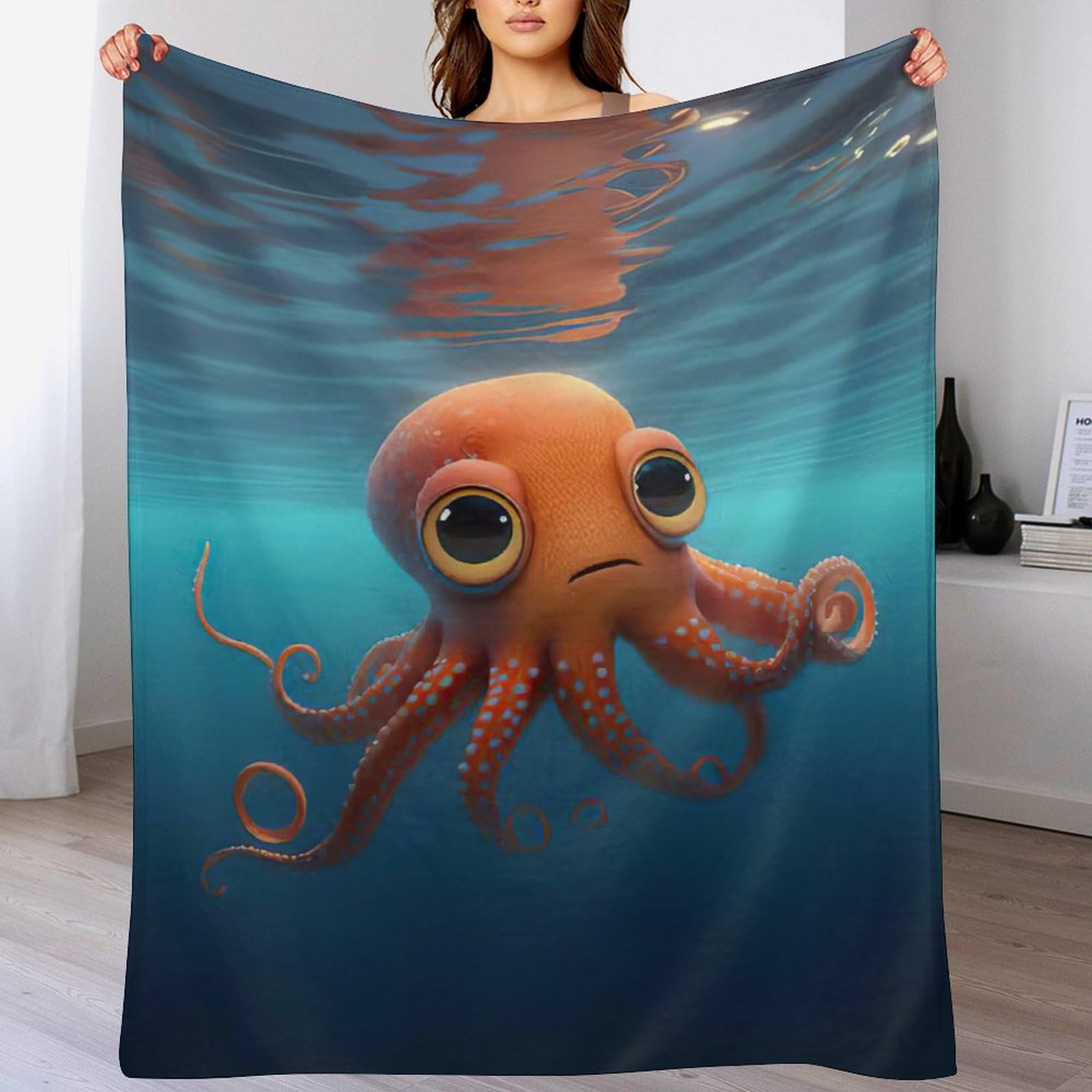 Couverture de salon poulpe en flanelle pour des soirées cocooning chaleureuses sur le canapé