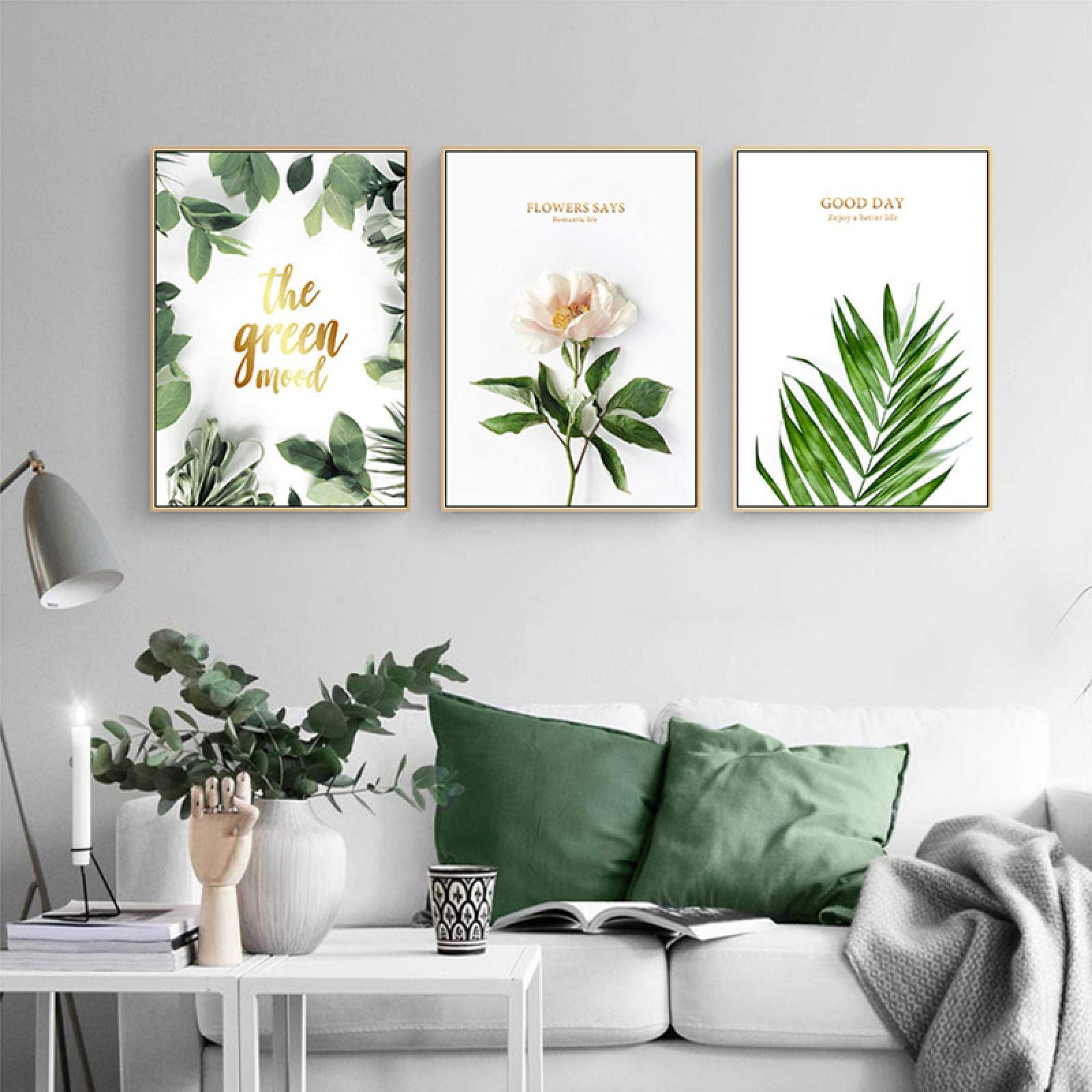 Affiche de bureau fleurs blanches et feuilles impression sur toile premium - 8