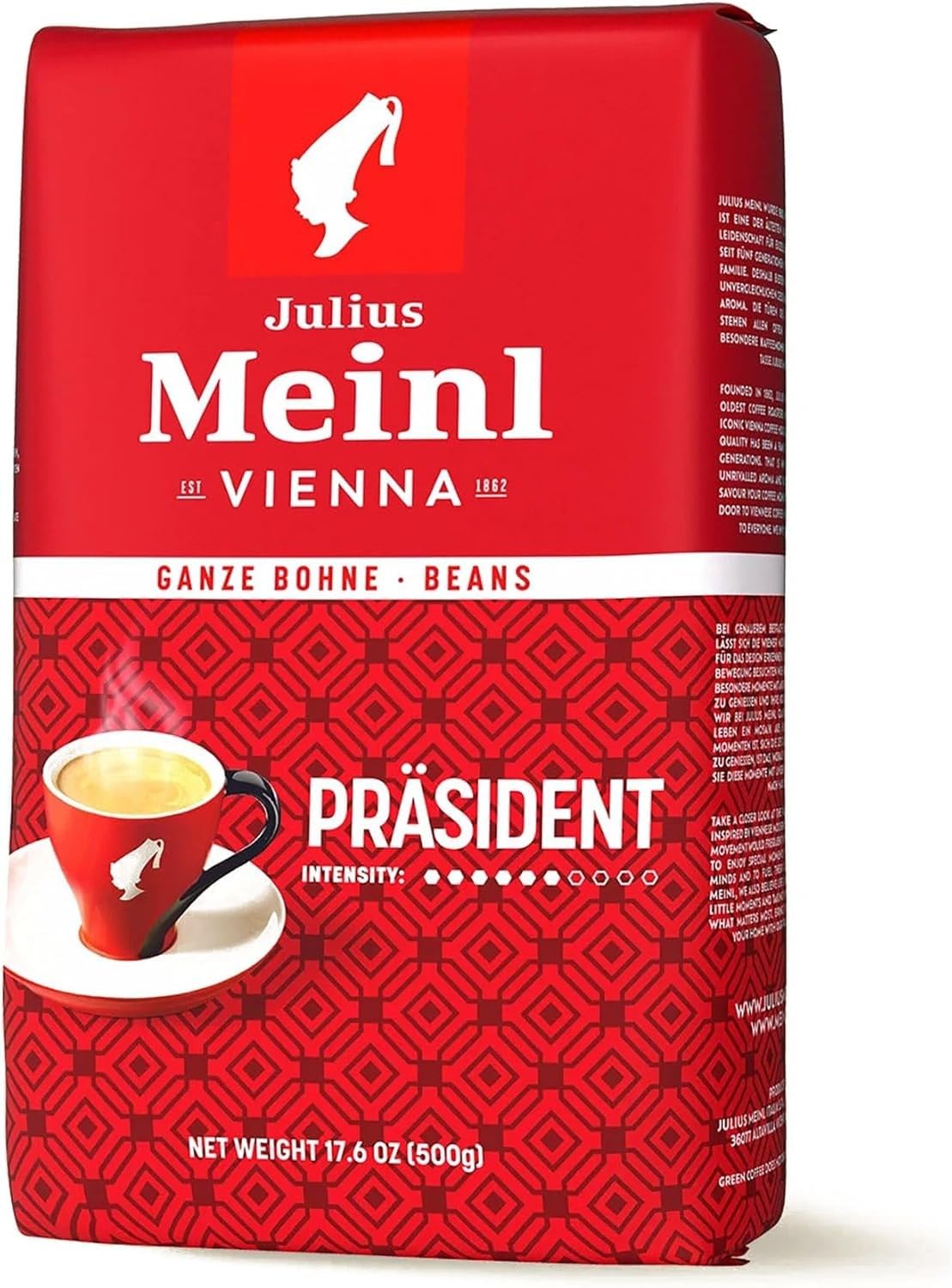 Julius Meinl: "Präsident", Classic Viennese Medium Roast Coffee Beans, 500g / 17.6oz (1)