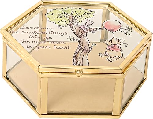 Miniatura 2 de Disney Winnie the Pooh - Joyero de cristal con diseño de Pooh y Piglet, con licencia oficial