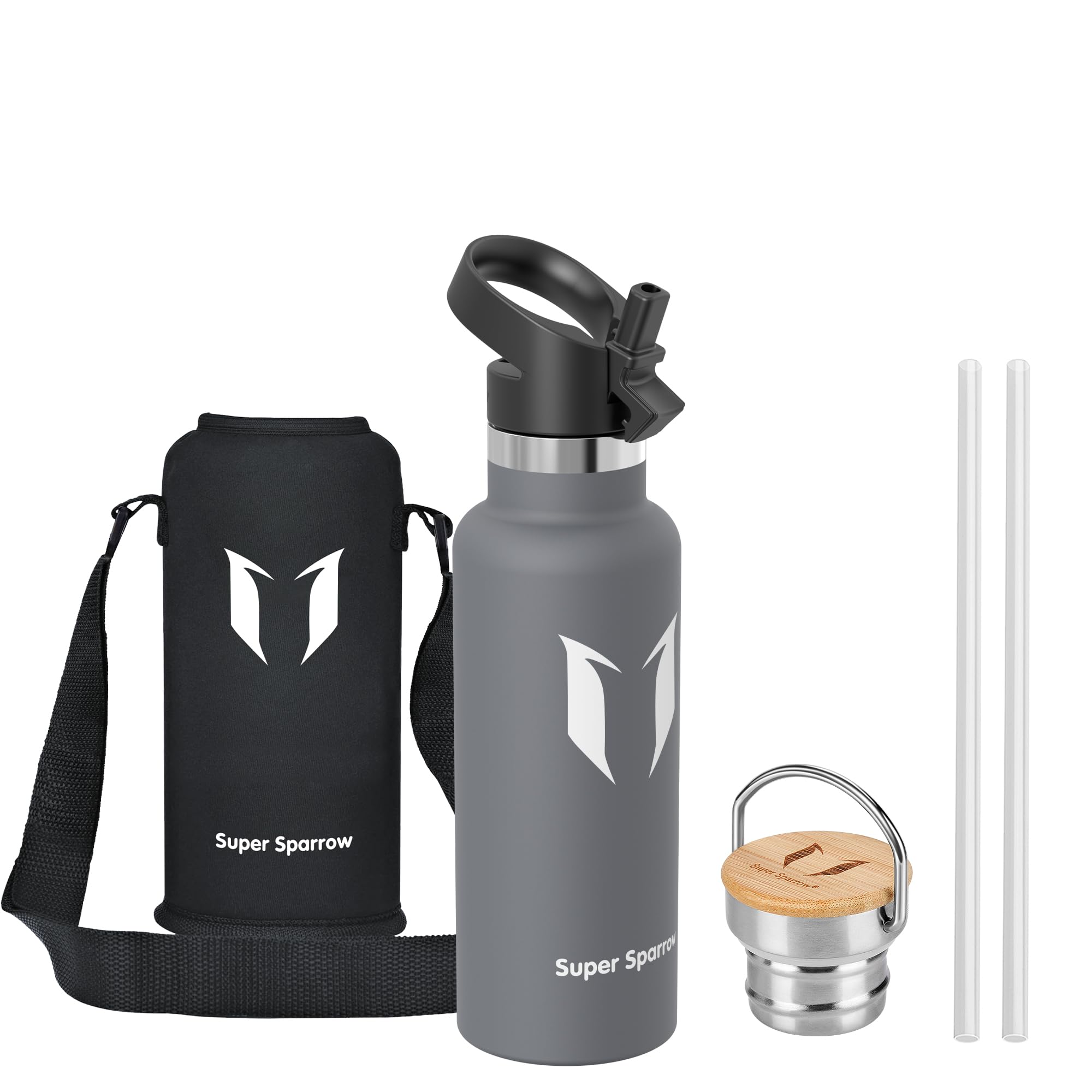 Super Sparrow Botella Agua Acero Inoxidable - Botella Agua Niños - 500ml/750ml/1L - Botella Termica Boca Estándar - Sin BPA, para Niños & Adultos, Deporte, Oficina, Yoga, Ciclismo — view 78