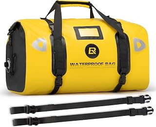 Waterproof Duffel Bag 60L Motorcycle Travel Dry Duffel Bag for Motorcycling Boating Kayaking Camping Fishing Outdoor Adventure for Men Women…