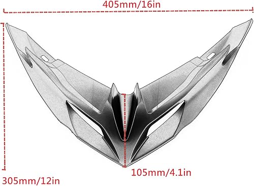 Miniatura 6 de HEINMO Cubierta de alerón delantero de motocicleta, cubierta aerodinámica para alerón de alas, protección de ala de viento, cubierta de pico de