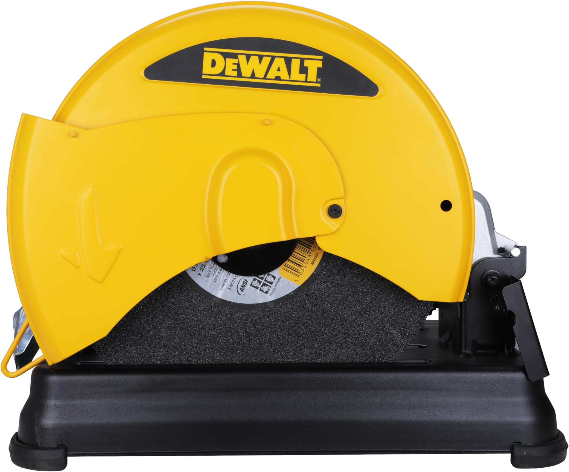 D28730 14-inch (355 mm),2300W,3800 Rpm Heavy Duty Chop Saw With Wheel Included For Cutting Metal, Robust Lightweight Aluminium Arm, 2 Year Warranty