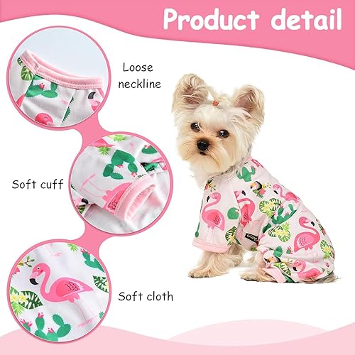 Miniatura 3 de Pijamas para perros pequeños, hembra, cachorro, pijamas de verano para mascotas, para Chihuahua, Yorkie, taza de té, lindo material suave elástico,