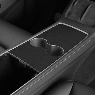 Center Console Silicone Wrap Kit for Tesla Model 3 2021-2023 / Model Y 2021-2024, Tesla Center Console electrostatic adsorption Cover for Model 3/Y (Black)