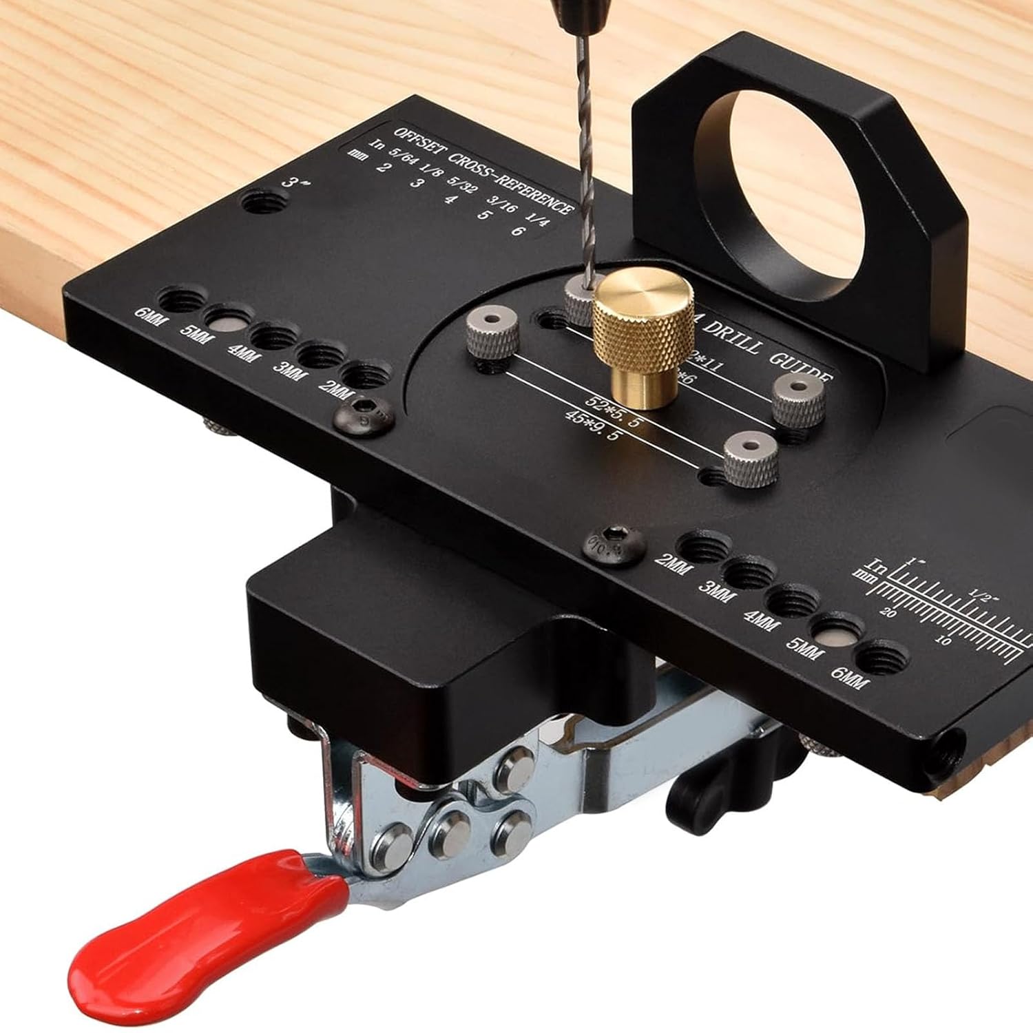 Accurate Locking Cabinet Hinge Jig, Door Hinge Jig, Kuuleyn Concealed Hinge Jig Kit 35mm Woodworking Metal Hole Drilling Mounting Tool for Cabinet Doors