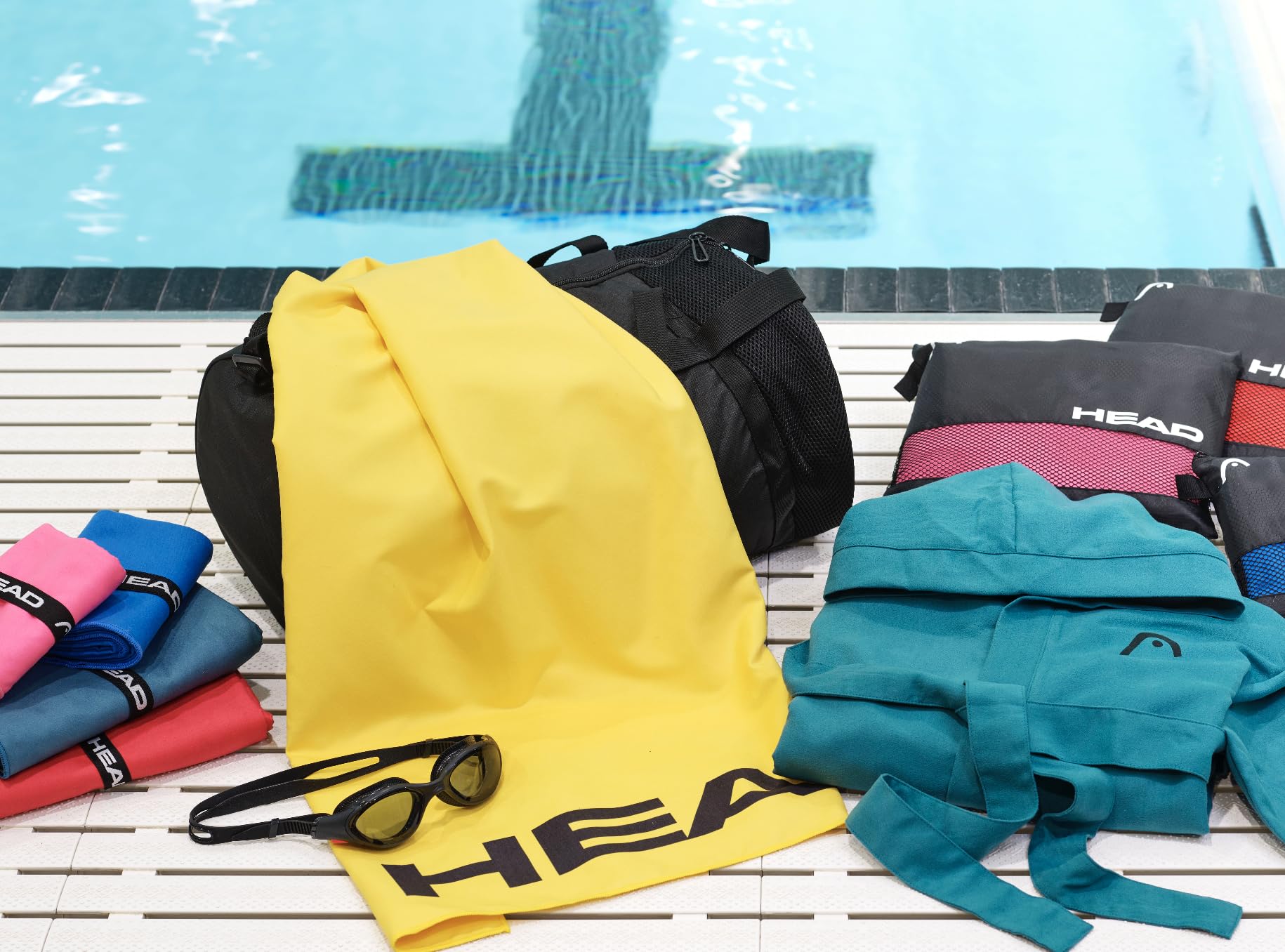 HEAD Active Szlafrok męski i damski z kapturem i kieszeniami, lekki, szybkoschnący szlafrok kąpielowy z mikrofibry - Miękki szlafrok damski i męski, chłonny i oszczędzający miejsce
