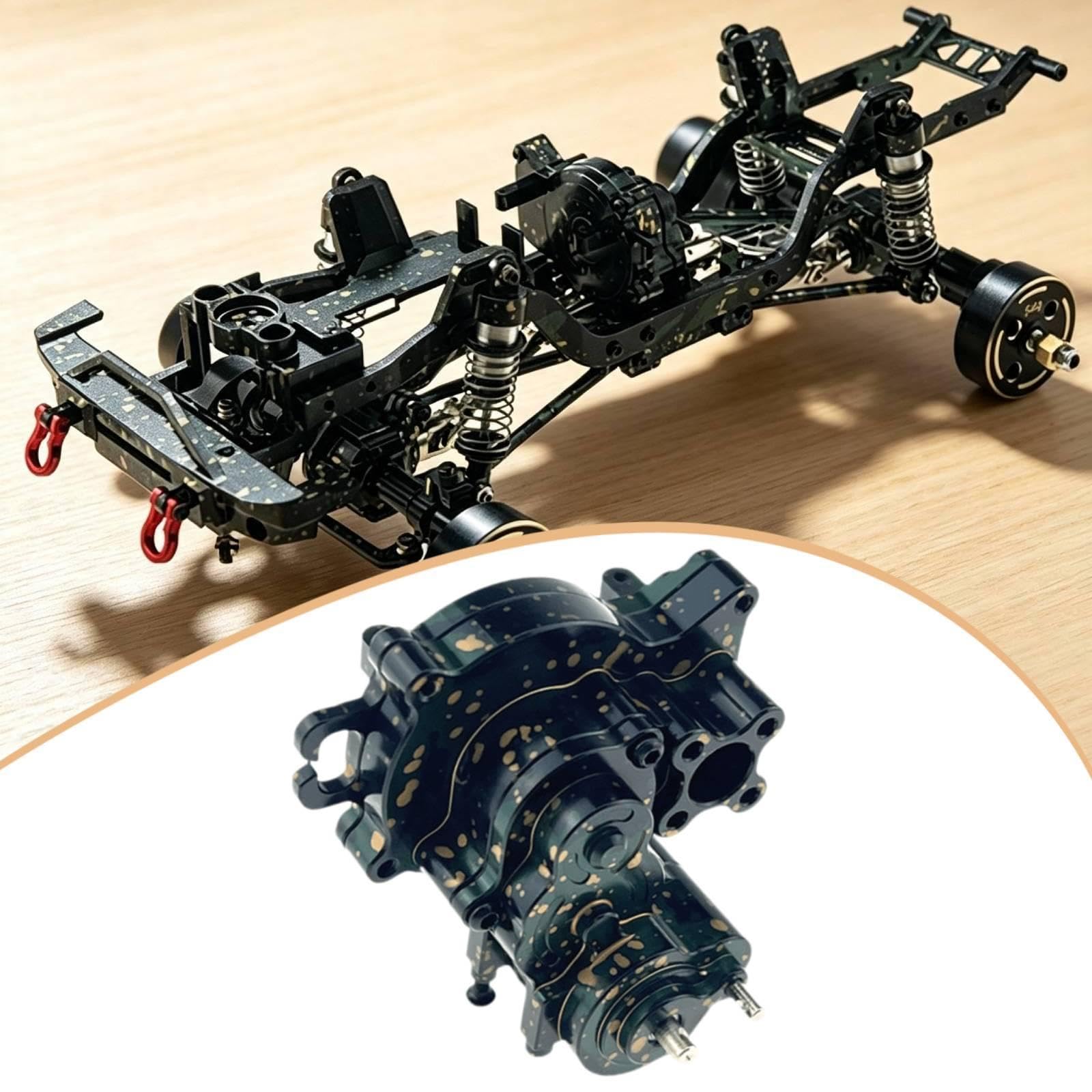 Alloggiamento Cambio RC Alluminio CNC Custodia Cambio Set Ingranaggi Integrato Ricambi Trasmissione Protezione Trasmissione E Stabilità Potenza Adatto, Verde Nero