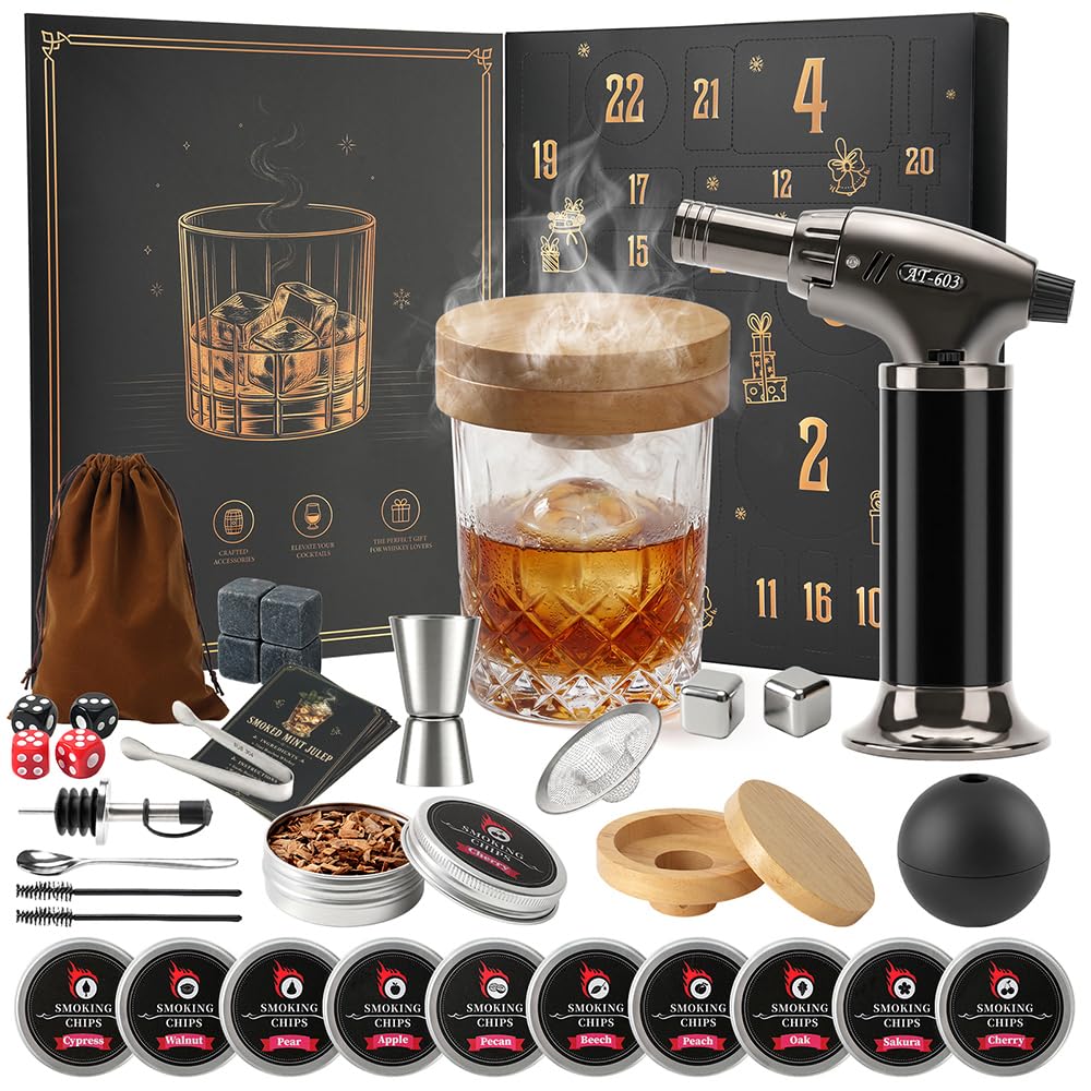 Calendario de Adviento de whisky 2026 para hombres, kit de infusor de