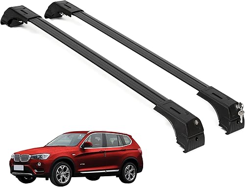 ERKUL Barras transversales de techo para BMW X3 F25 2011-2017 | Barras transversales de aluminio con cerradura antirrobo para el techo | Compatible