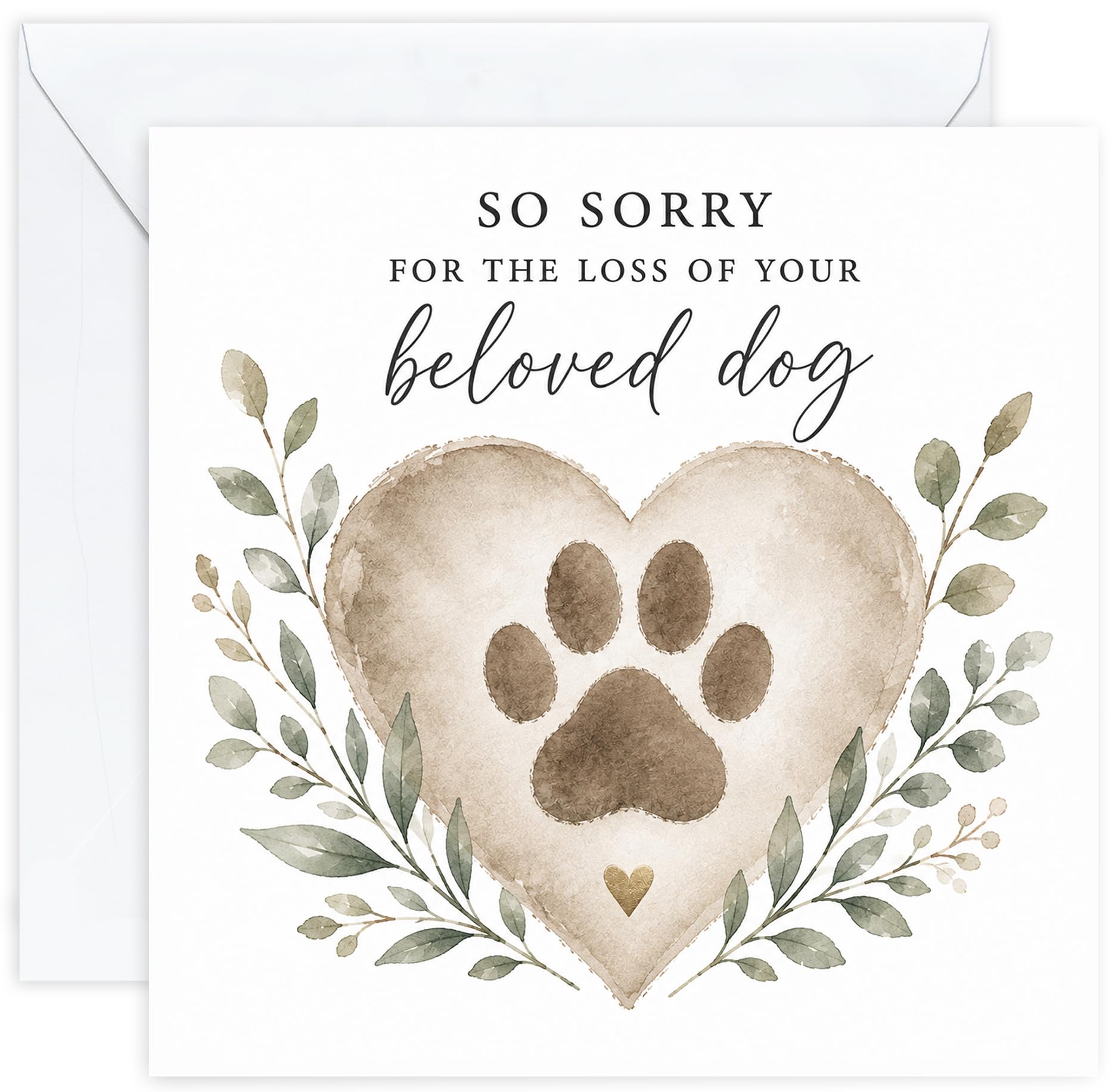 Dog Sympathy Card - Sorry for Loss of Your Beloved Dog | Pet Loss Card