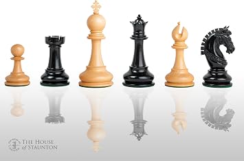 The House of Staunton - The Lucca Luxury Chess Set - Pieces Only - 4.4" King - Genuine Ebony