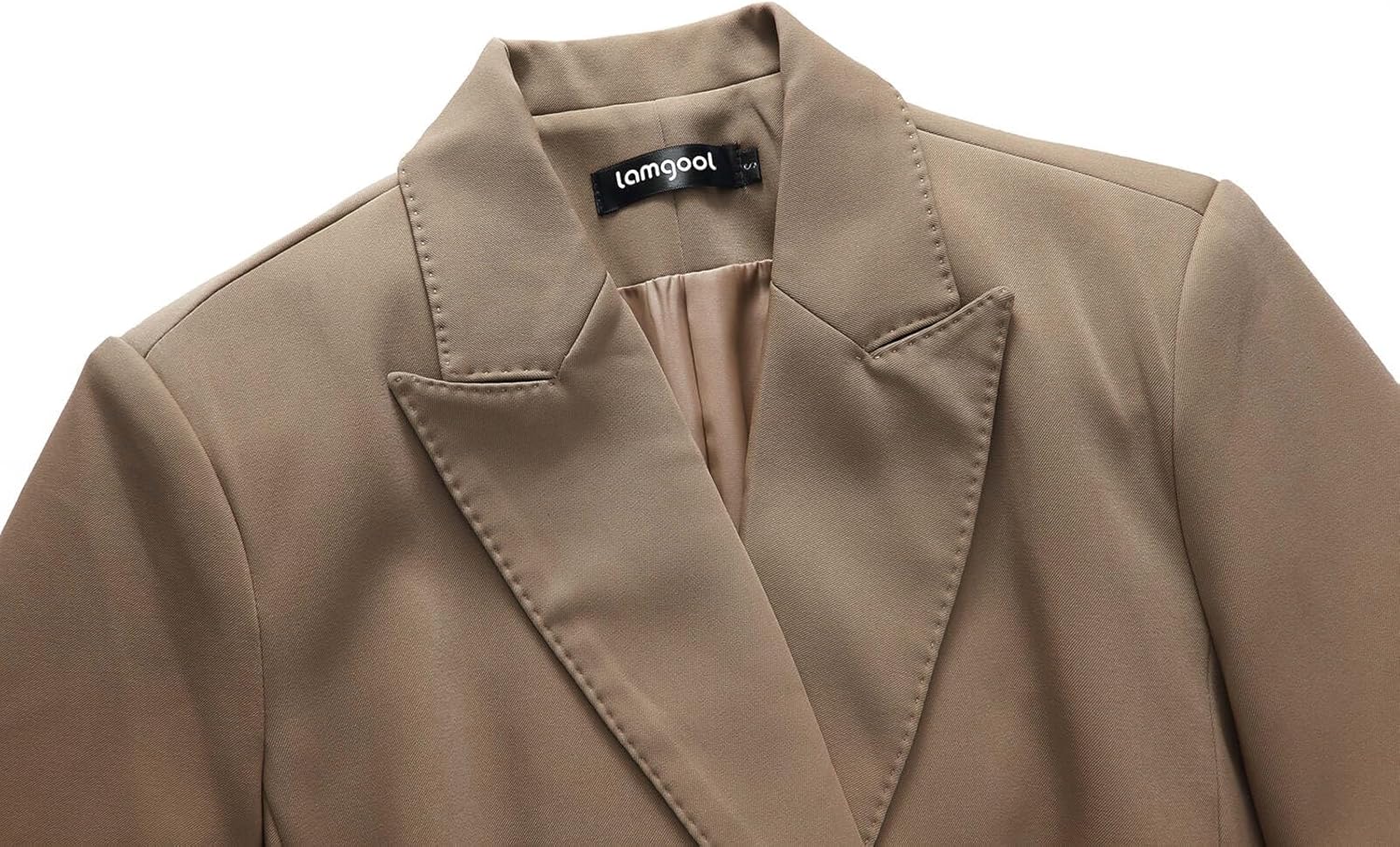 Lamgool Women Pants Suit Double Breasted 2 Piece Blazer Set Work Casual Jacket Outfits for Business - Image 5