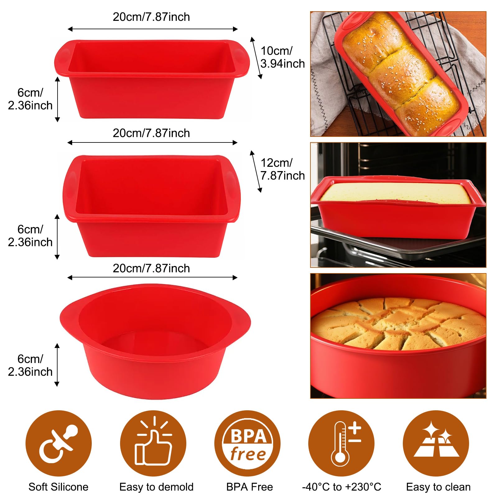Backunterlage Silikon Groß 70x50cm,Backunterlage zum Teig Ausrollen,3 Silikon Backformen Set,40 Mesh Edelstahl Pollensieb Set,mit ölsprühflasche,Silikonbürste,Teigschneider,für Küche,Backofen,Kuchen