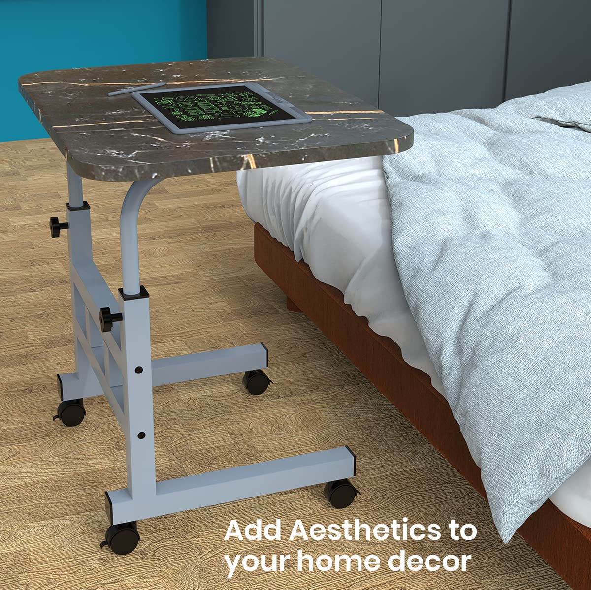 Portronics My Buddy D Wood Multipurpose Movable & Adjustable Table for Computer & Laptop(Black) 40D x 60W x 80H Centimeters 27 71BS3XrOfDL. SL1200