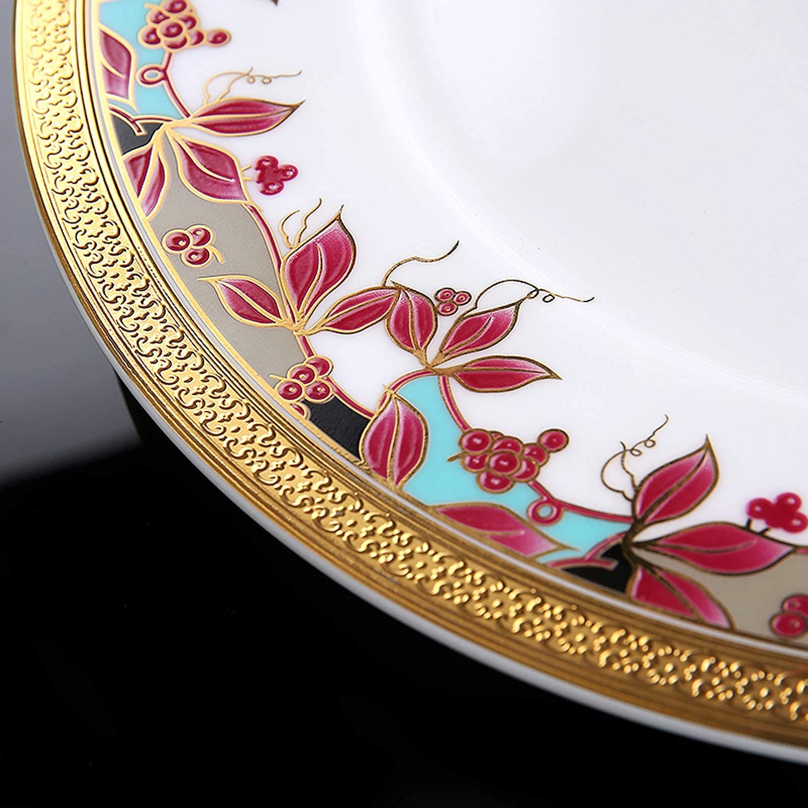 Zestawy obiadowe z ceramiki, tłoczone Phnom Penh 81 elementów Zestaw obiadowy z porcelany kostnej na prezenty ślubne Porcelanowa miska na płatki zbożowe i talerz do steków