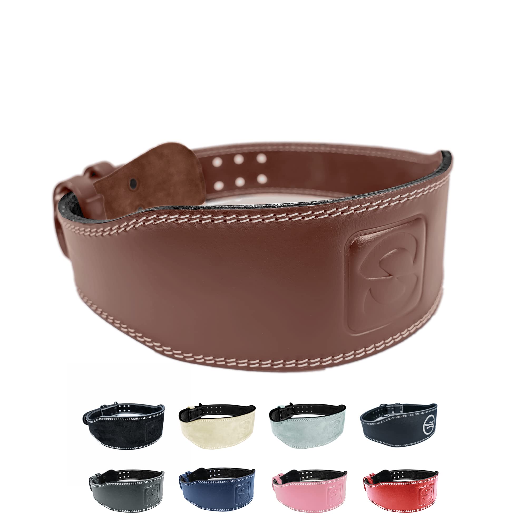 Ceinture d'Haltérophilie Pour Sports de Force - Deadlift, Squats et Bodybuilding - Ceinture de Fitness Avec Rembourrage, Marron