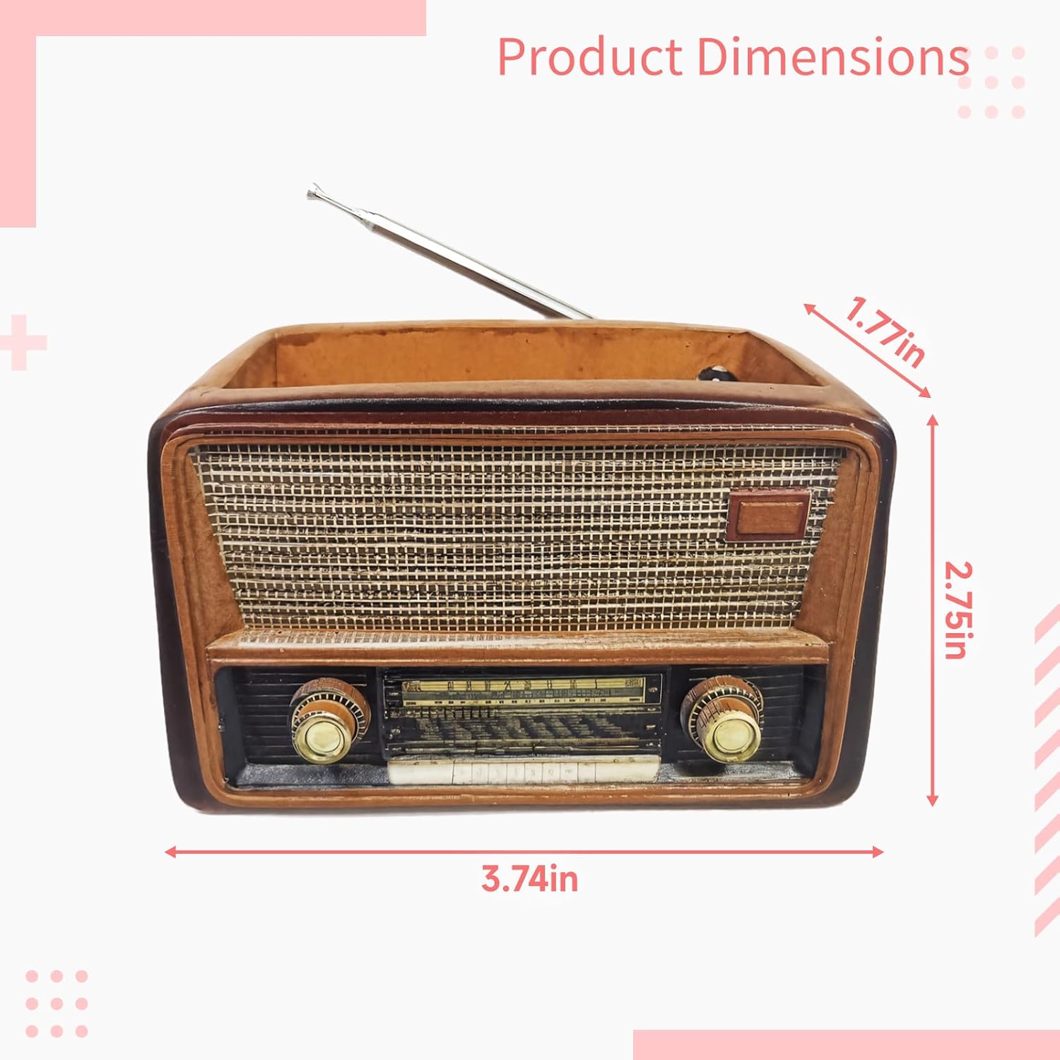 Unique Vintage Radio Book Planter, Resin Succulent and Herb Pot - Retro Home Decor & Gift Idea, 4.7 X 2.8 X 3.1 Inches