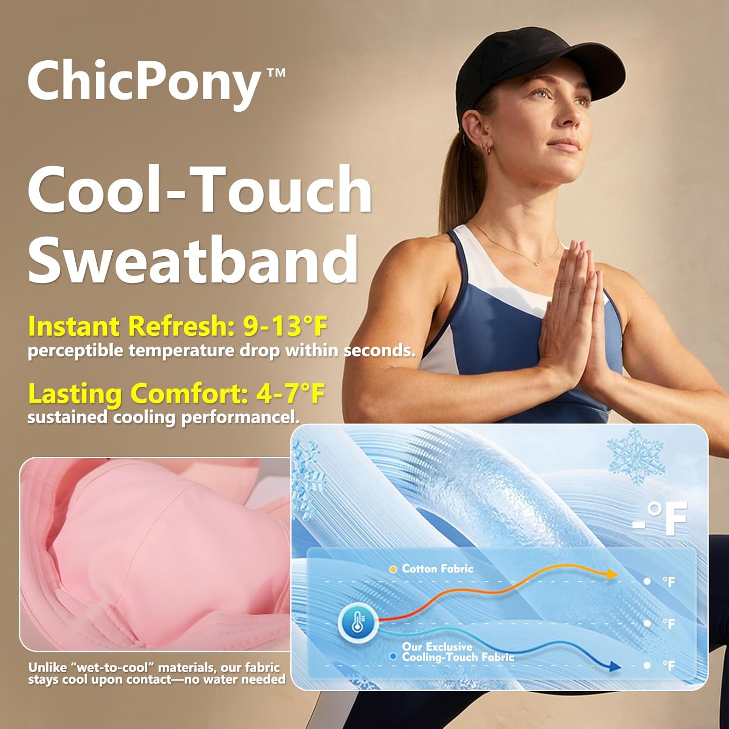 TOP-EX Cooling UV 50 High Ponytail Baseball Cap for Women Breathable & Lightweight for Sports Fits 21.3"–23.2"