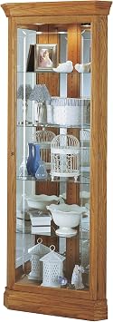 Howard Miller Hammond Curio Cabinet II, Freestanding Storage Cabinets Floor Mount, Pad Lock Metal Shelf with Golden Finish for Decorative Items, Collectibles, Living Room & Office