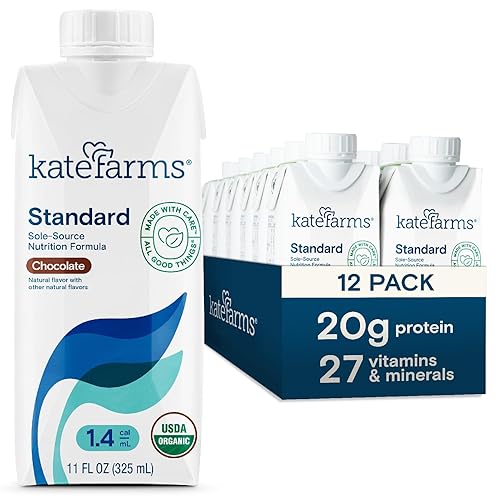 KATE FARMS Organic 1.4 High Calorie Nutrition Shake, Chocolate, 20g