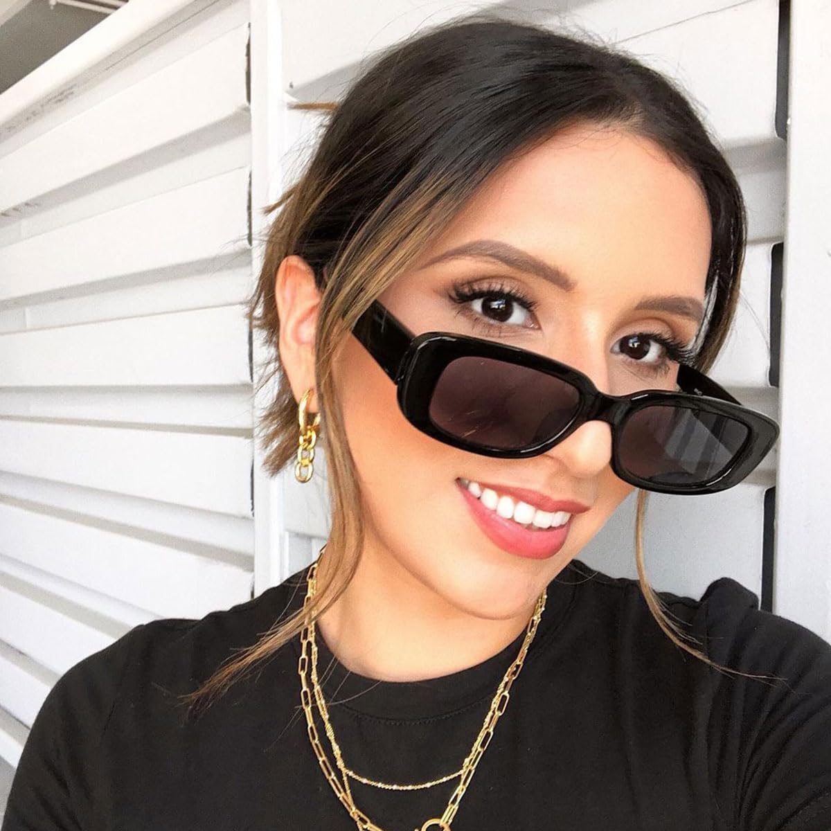 Dwenarry 4Pack Colorful Party Sunglasses Bulk Retro Small Rectangle Shades Set Women Vintage Square Sun Glasses - Image 6