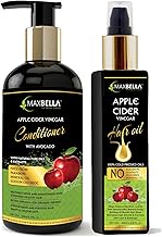 Apple Cider Vinegar Hair Conditioner 300ml & Apple Cider Vinegar Hair Oil 200ml No Paraben & Mineral Oil-for Men and Women Combo (2 Items in the set)