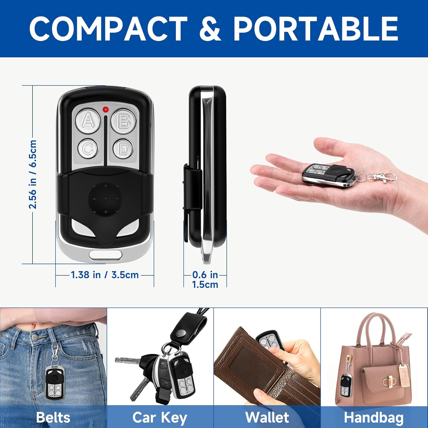 for Chamberlain LiftMaster Craftsman Garage Door Opener Keypad & Remote Universal,893MAX with Yellow, Purple, Green, Red/Orange Learn Button, 877MAX 971LM 371LM 893lm 891lm 373lm 973lm