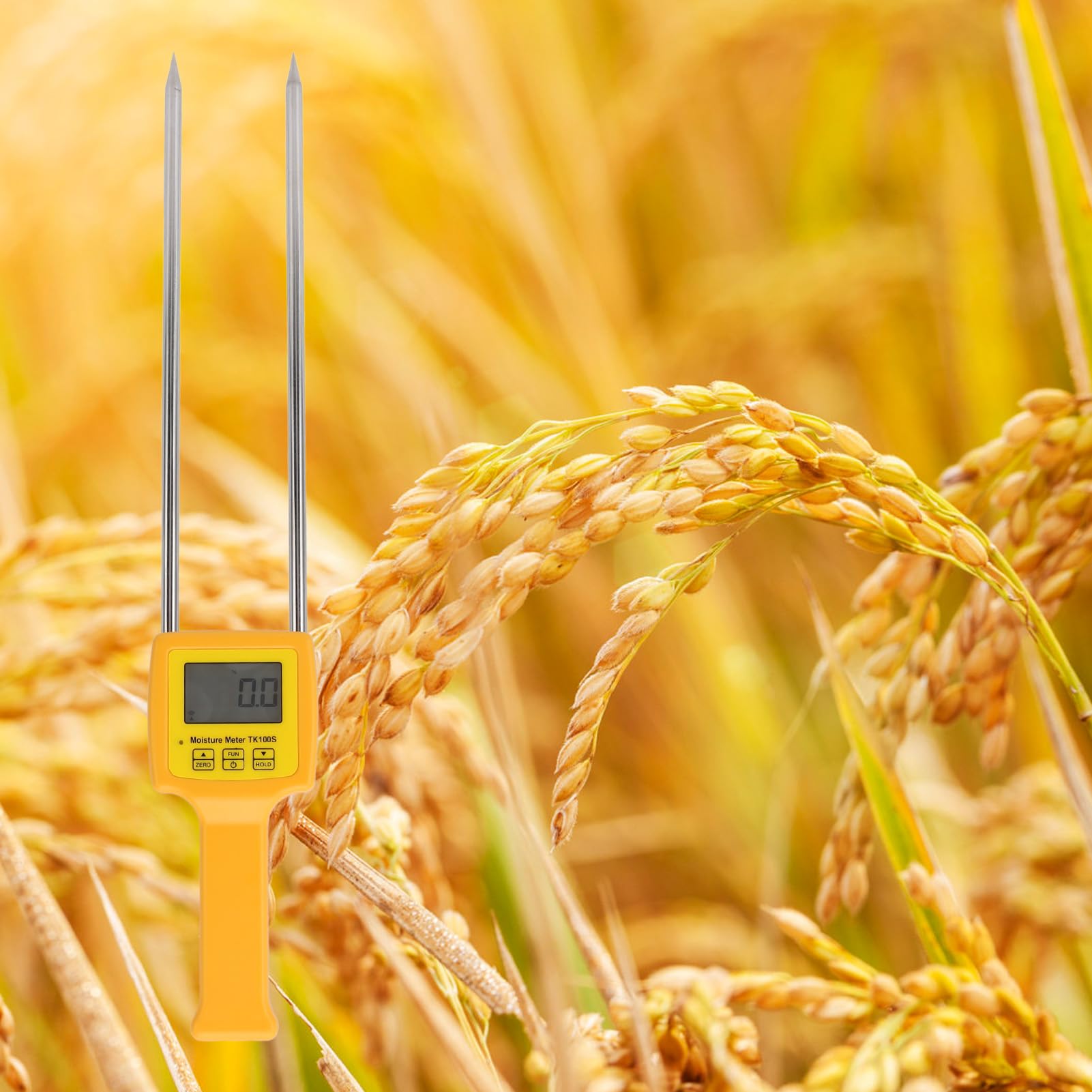 Generic Misuratore di umidità per Cereali Tester Portatile Accurato con Display LCD Retroilluminato per il Monitoraggio dello Stoccaggio dei Cereali Sonda da 11 Pollici