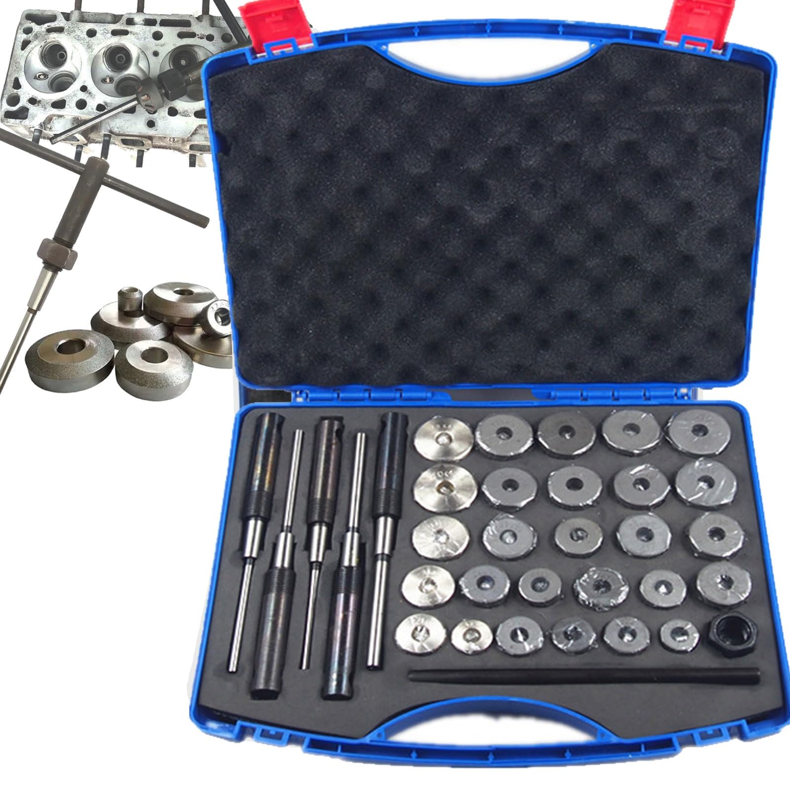 Lot de 34 alésoirs universels pour siège de soupape automobile et outils de meulage pour l'entretien du moteur, kit de réparation de précision de 22 à 38 mm