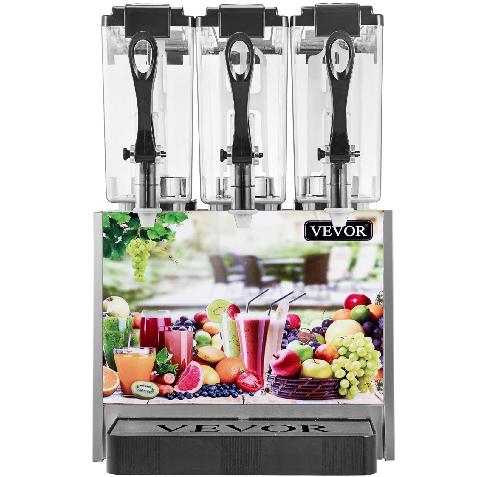 VEVOR Distributore di Bevande 36L Distributore di Bevande con Rubinetto Dispenser di Succo Freddo con 3 Serbatoi 3 * 12L