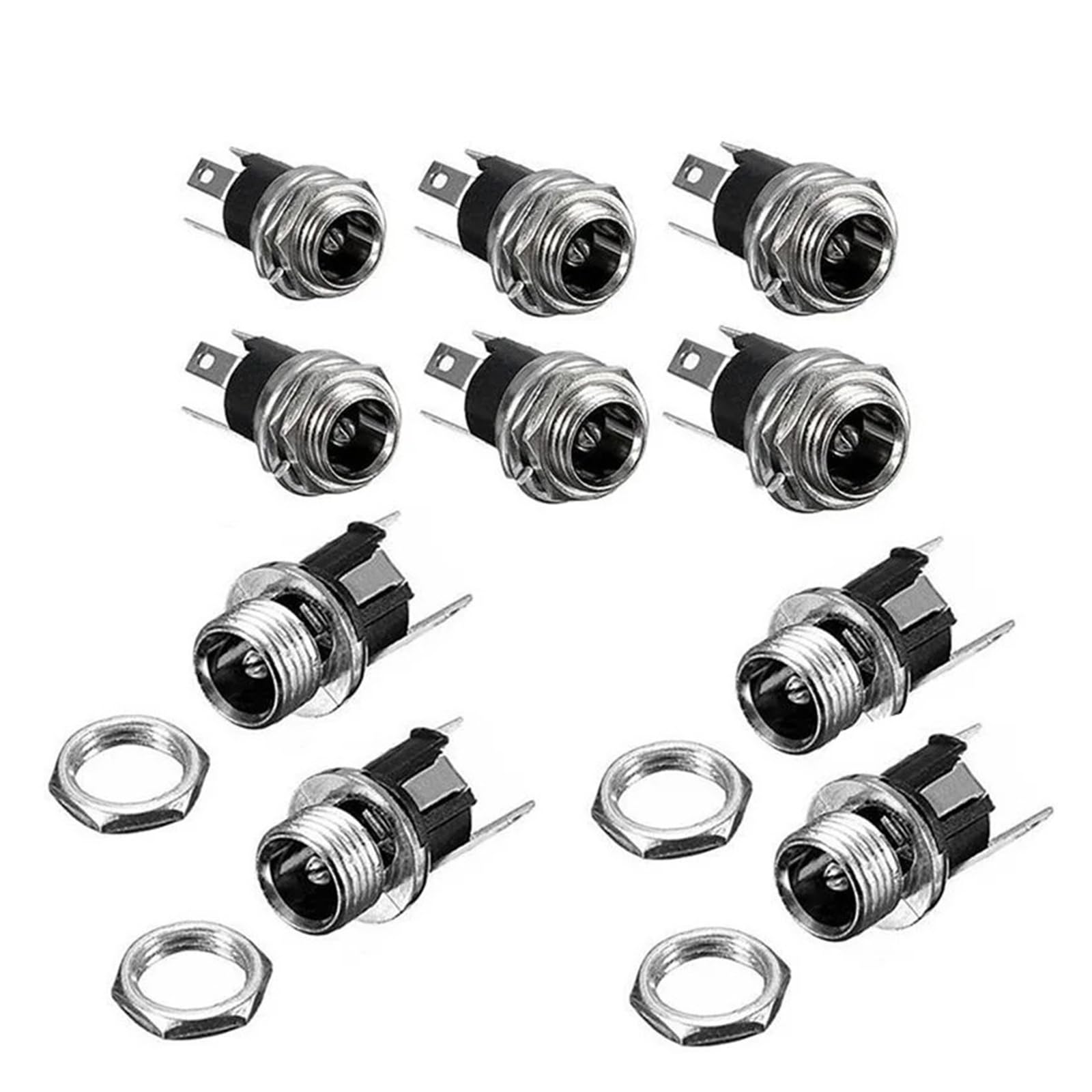 10 szt. 2,1 x 5,5 mm DC Power męski żeński wtyk wtykowy zestaw do montażu PCB (żeńskie gniazdo 10 typ 2)