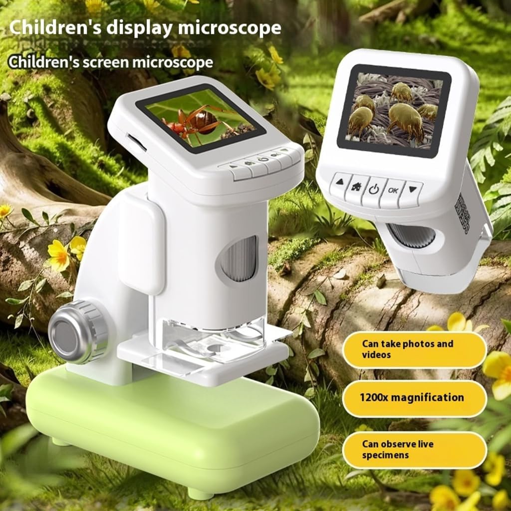 Educational Digital Microscope Twin Observation Mode Rechargeable