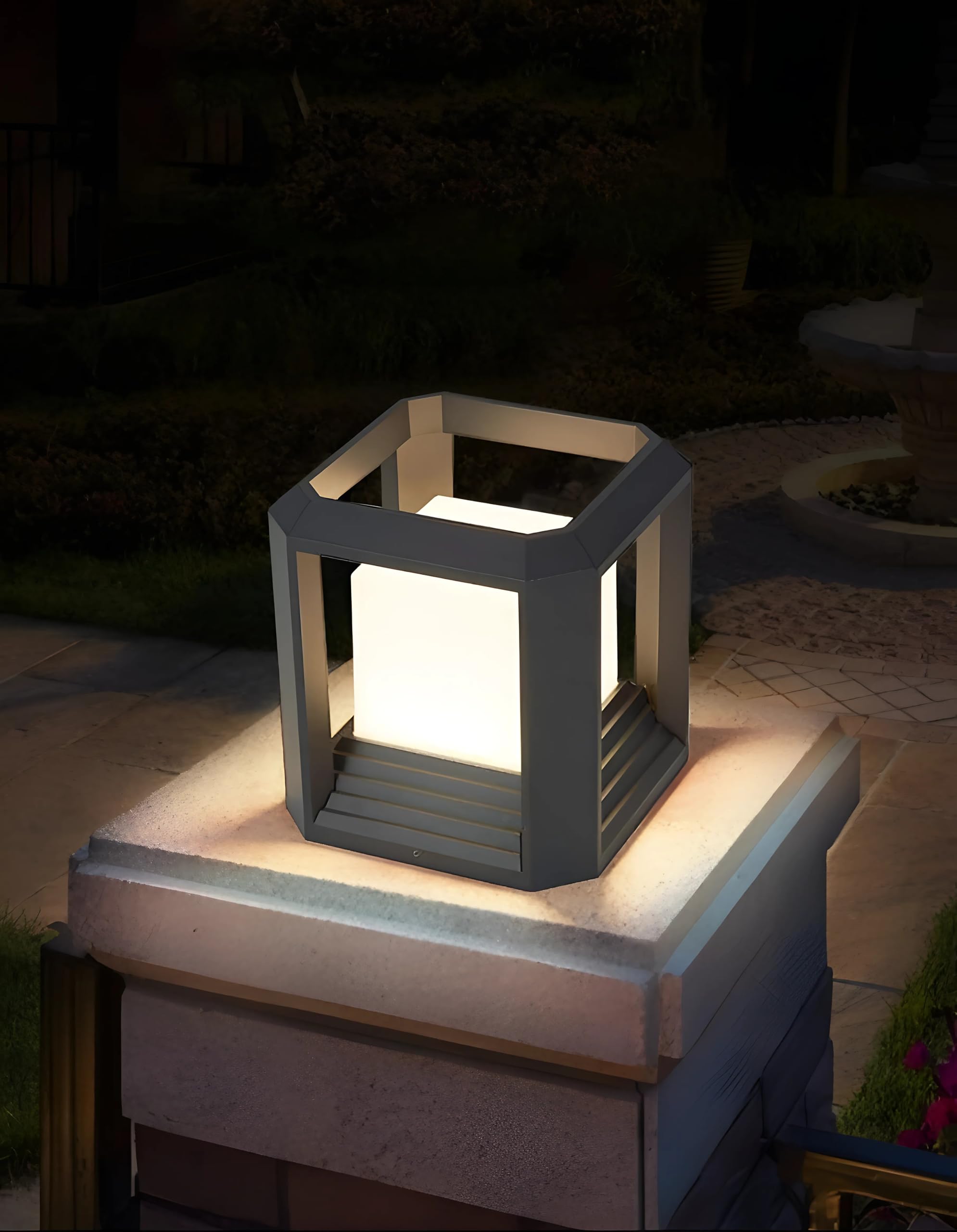 Gate Light for Home Gate/Gate Lamp for Outdoor Waterproof/Gate Lamp/Pillar Gate Light for Outdoor for Stairs, Garden, Boundaries, Pillar (Classic Cube) (with Bulb, 1, Pack)-image-37