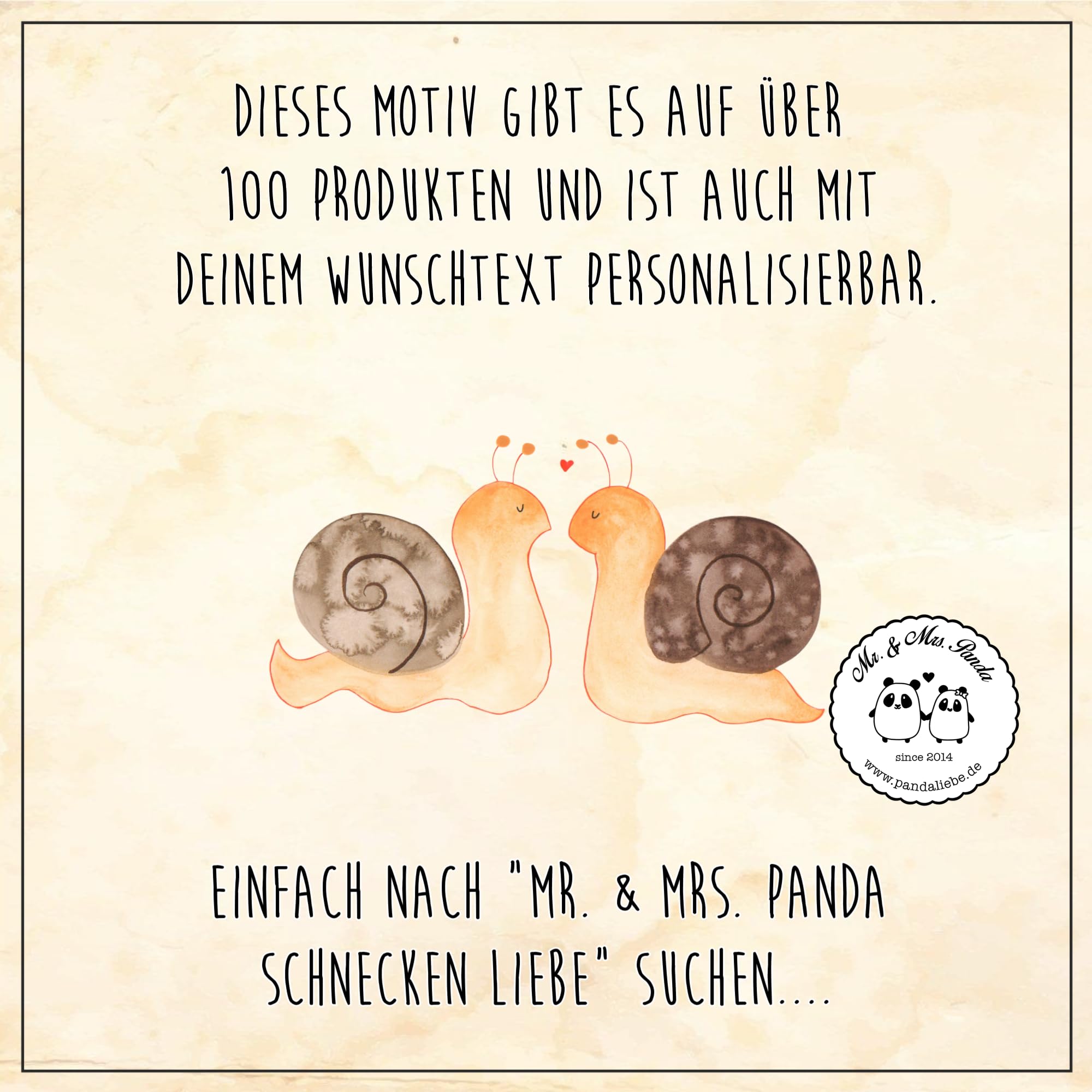 Mr. & Mrs. Panda Fussmatte personalisiert Schnecken Liebe 40 x 60 cm - Personalisierte Geschenke, Gemeinsam, Jahrestag, Fußabtreter, Türmatte, Fußmatte personalisierbar, Freundin, Paar, Große