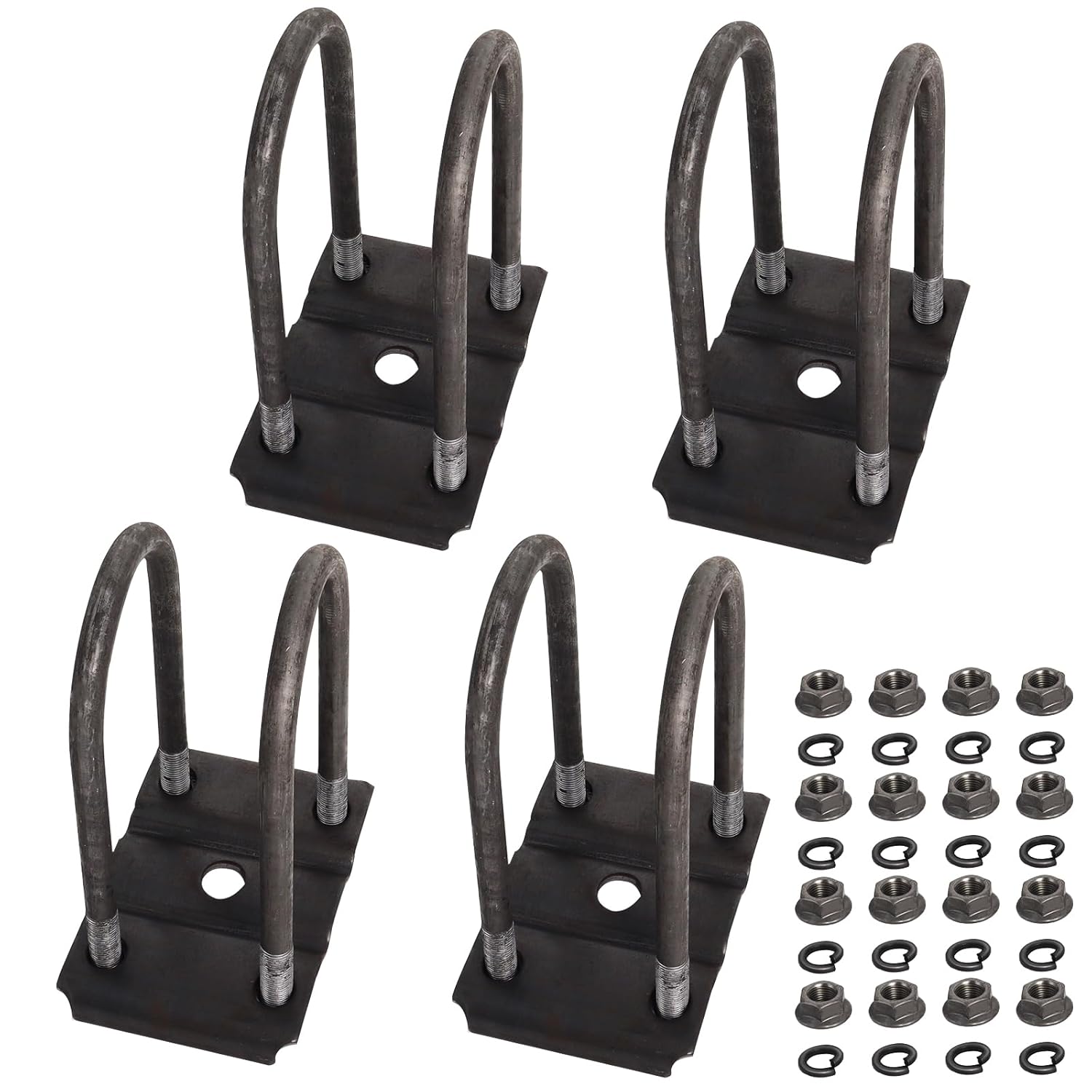 Trailer U Bolt Kit for 5200-7000lbs 3" Round Axle, Heavy Duty Trailer Axle U Bolts 7" Long, 1/2” Diameter, 2” Thread Pitch by MCCKLE (2 Pack)