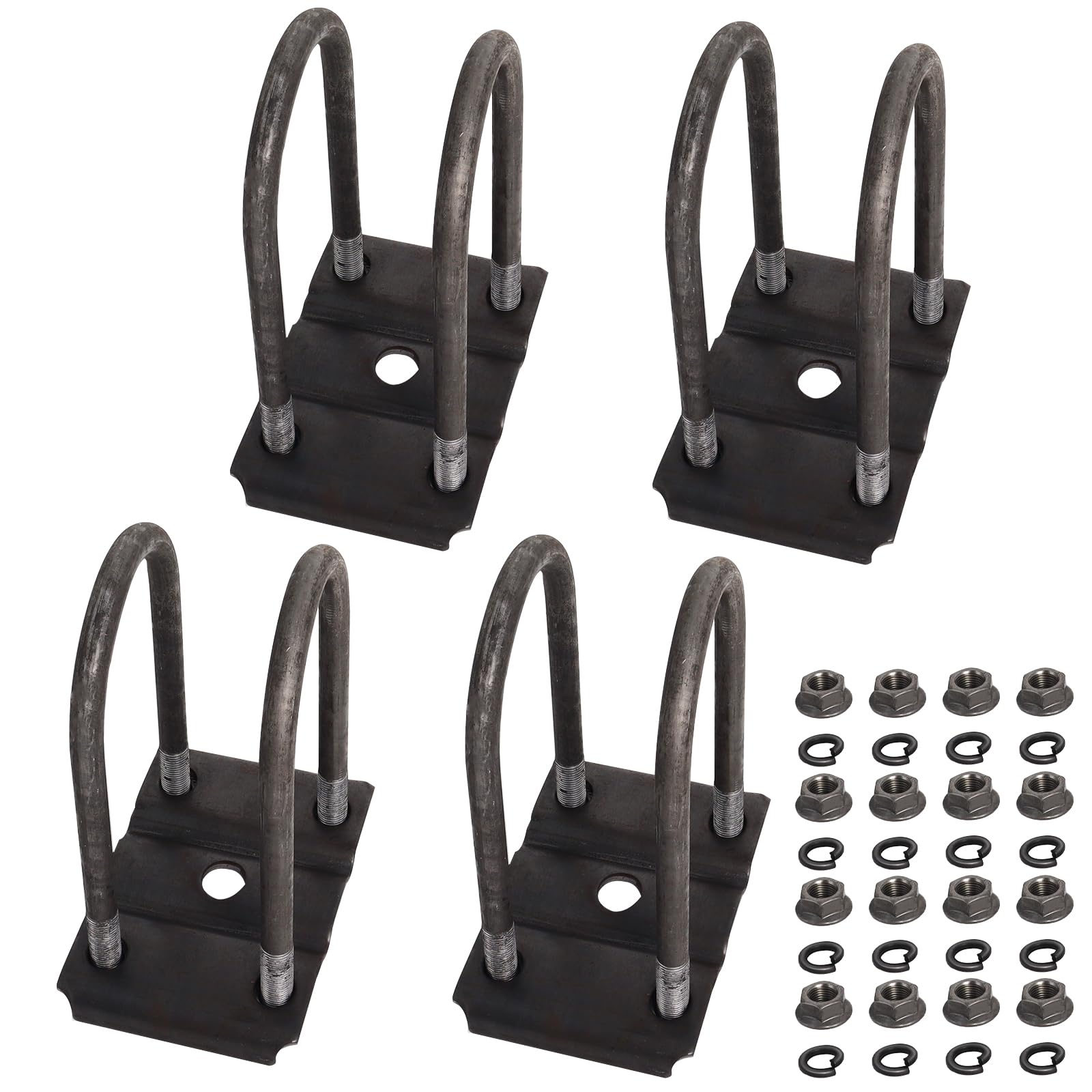 Trailer U Bolt Kit for 5200-7000lbs 3" Round Axle, Heavy Duty Trailer Axle U Bolts 7" Long, 1/2” Diameter, 2” Thread Pitch by MCCKLE (2 Pack)