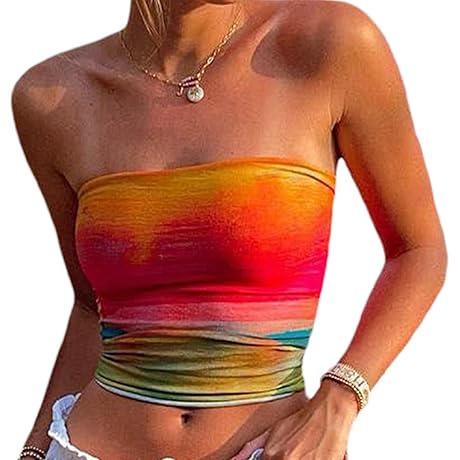 Women's Y2K Strapless Floral Tube Top