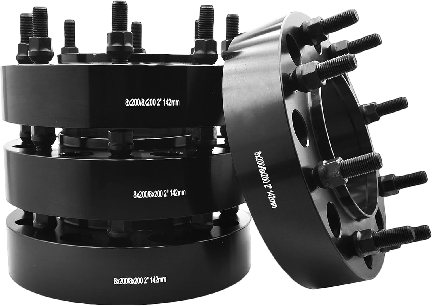 4 Pc 2" Thick Hub Centric Wheel Spacers Adapters 8x200 MM Bolt Pattern Front + Rear