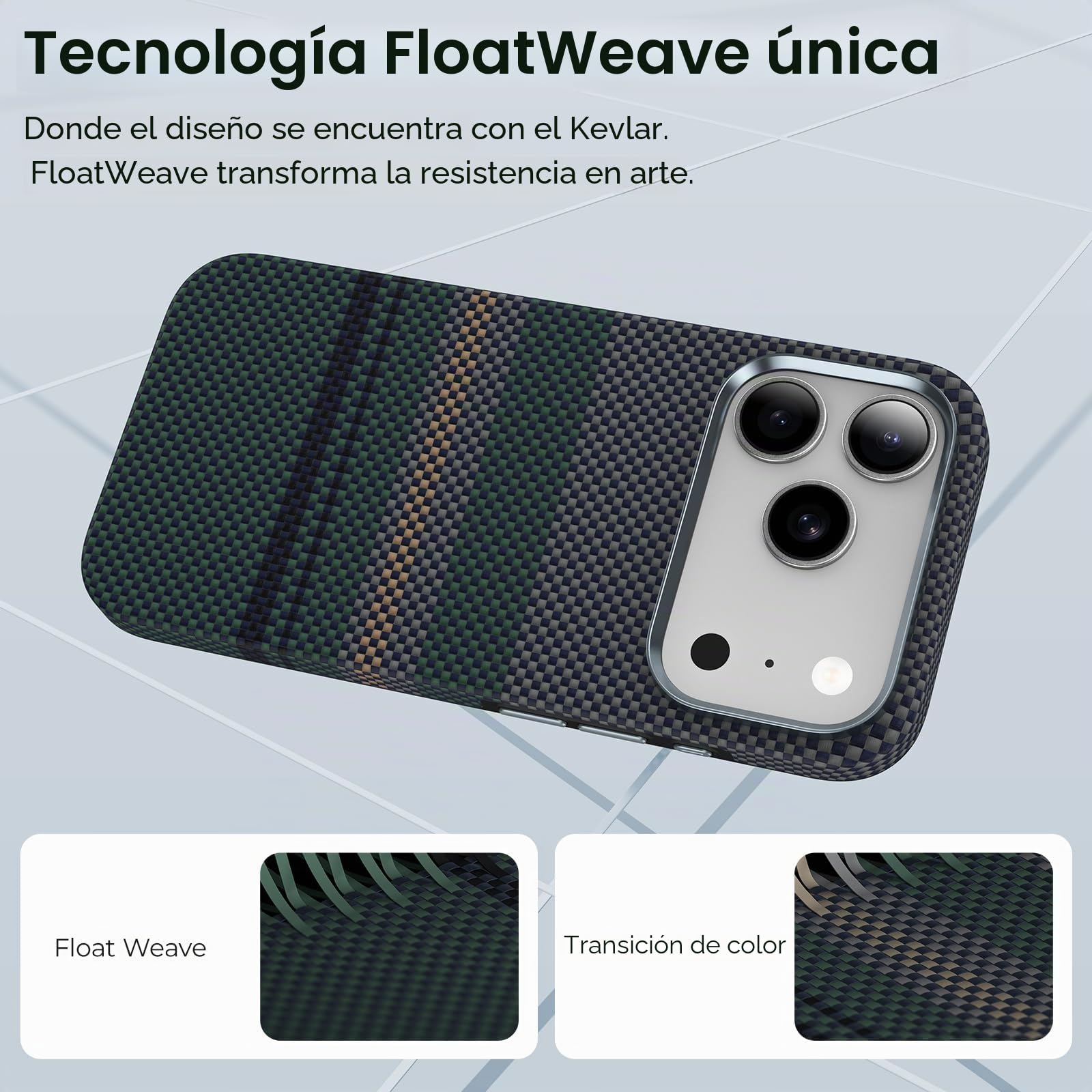 BENKS ArmorPro Aurora Funda para iPhone 17 Pro MAX con Control de Cámara, Compatible con MagSafe, Protección Militar y Antigolpes, Kevlar Fibra de Aramida 600D+1500D y TPU Magnética Carcasa