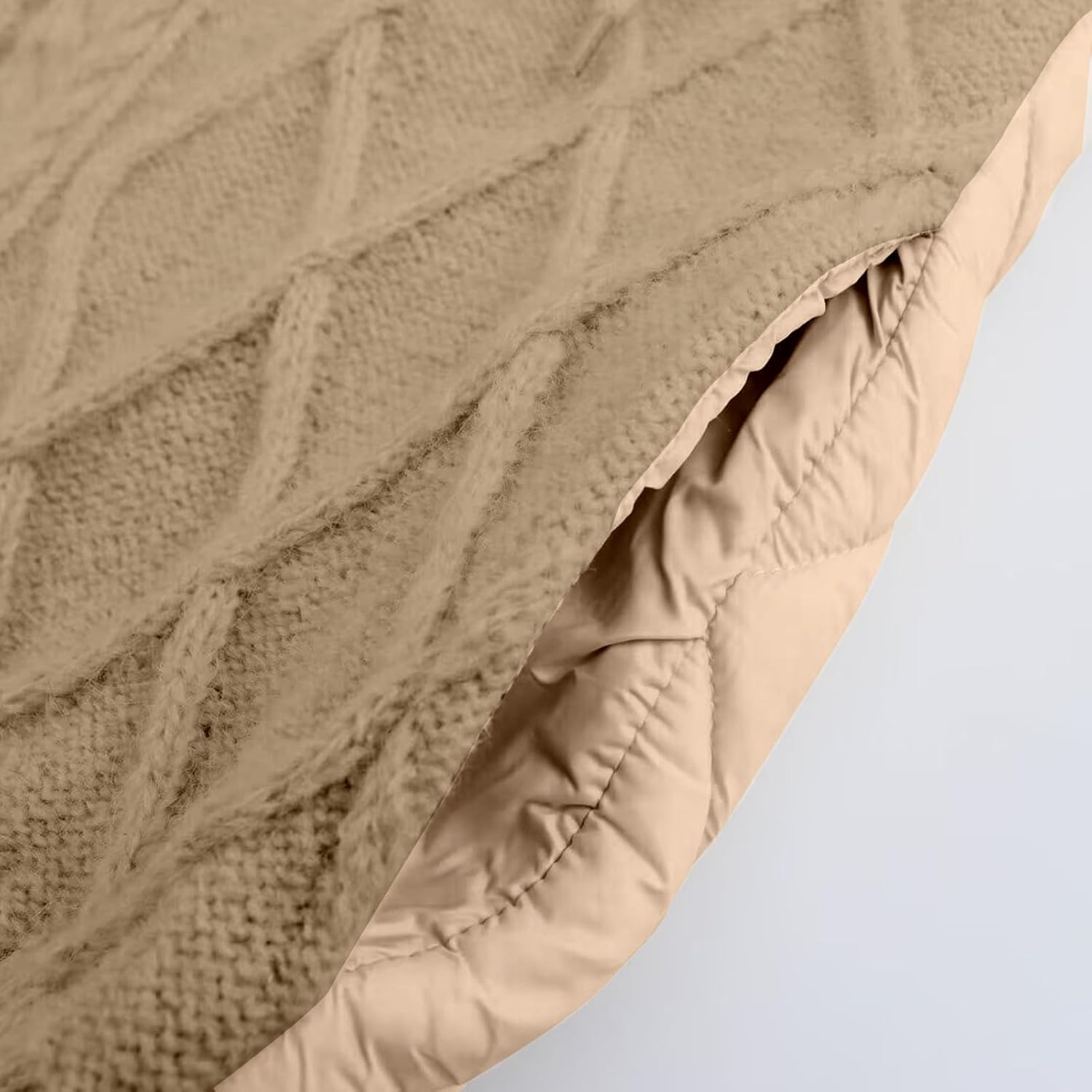 CUFEZN Women's Quilted Hooded Knit Vest Lightweight Padded Sleeveless Jacket, Casual Retro Layered Sweater Vest - Image 4