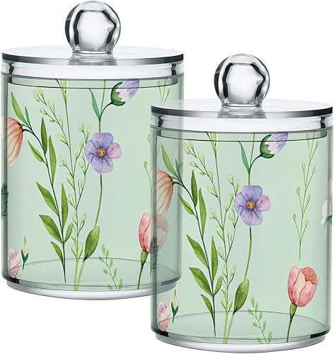 Apothecary Tarros Organizador de almacenamiento de baño con tapa, recipiente de almacenamiento de 14 onzas, tarro de plástico transparente de la