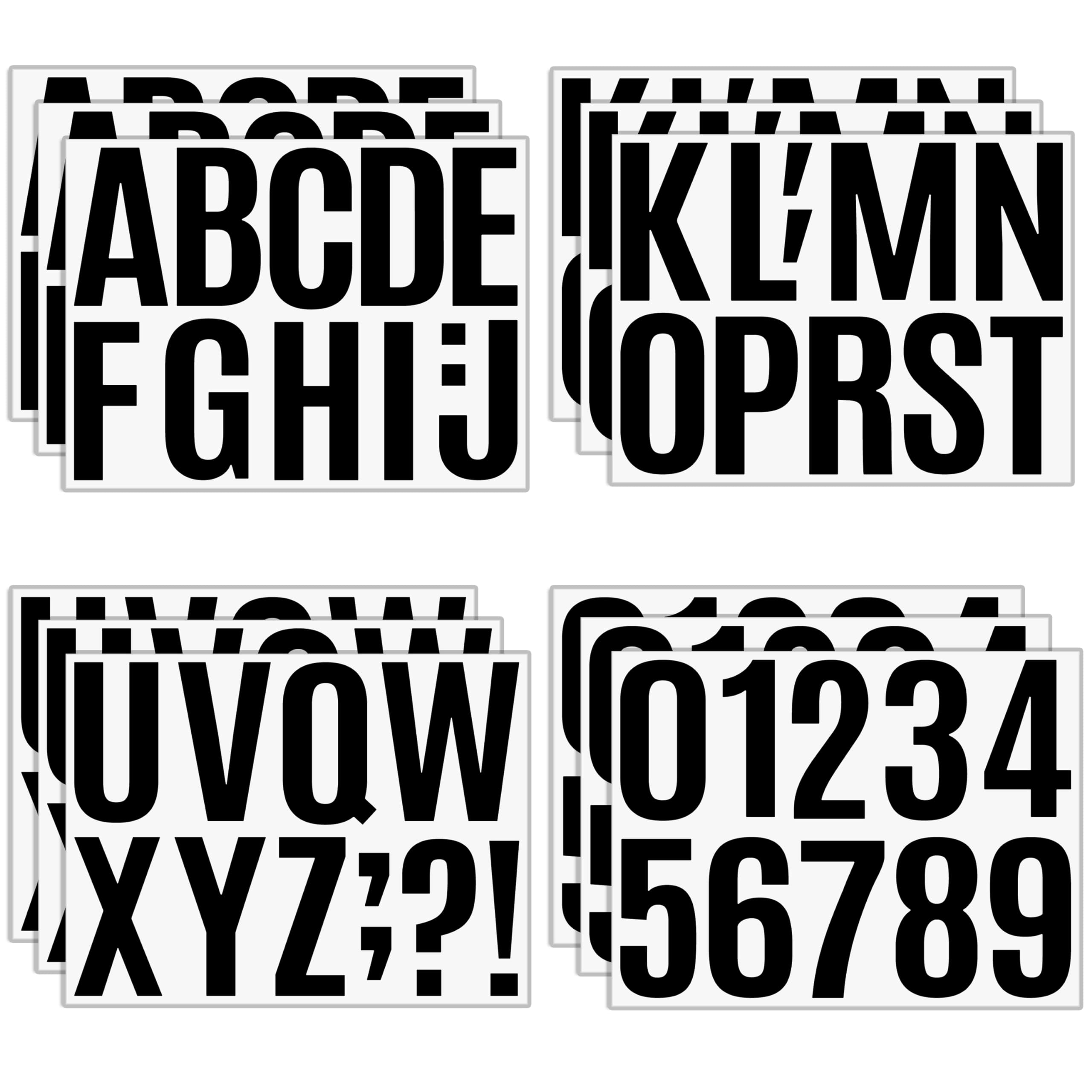 4" Mailbox Numbers and Letter Stickers, Large 12+2 Sheets Self Adhesive Weatherproof Alphabet Sticker Set for Mailbox, Bulletin Boards, Poster, Blackboard, Crafts, Signs, Home, Cars-image-33
