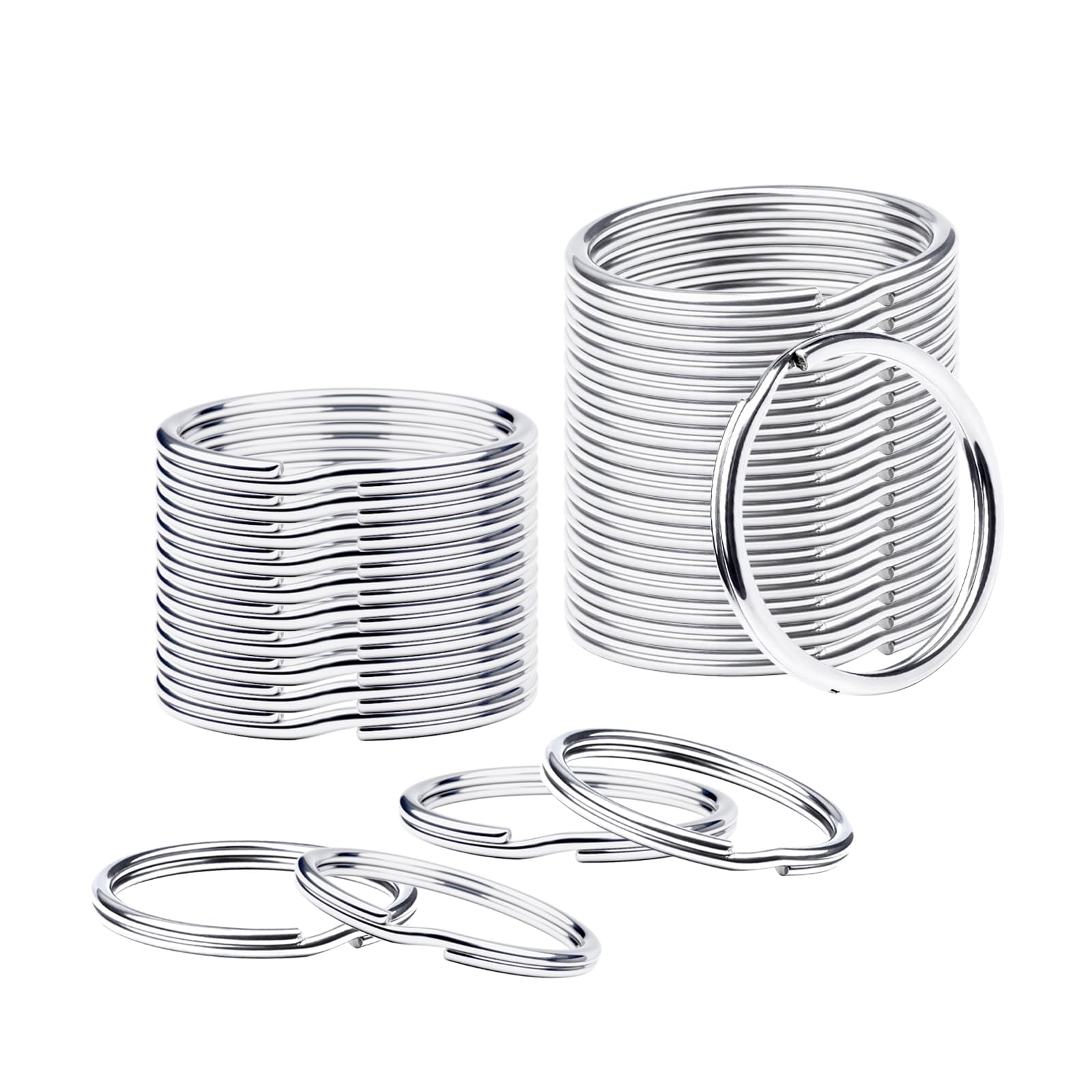 INCAUCA Stainless Steel Split Rings, 30mm Metal Key Ring, Silver Keychain Rings Bulk, Round Keyrings Loop, Key Chain Rings for Crafts Jewelry Making Fishing Car Keys Dog Tag (30 Pieces)