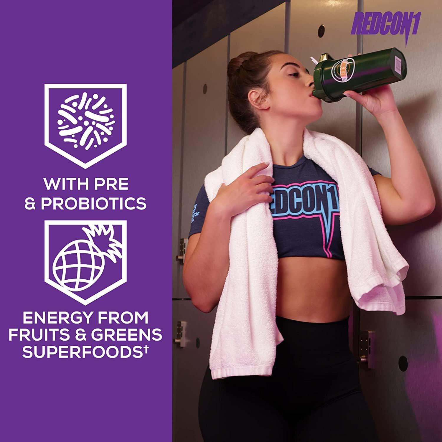 REDCON1 GI Juice, Grape - Sugar Free Greens Blend + Digestive Enzymes for Gut Health - Pre & Probiotics Greens Powder with Inulin, Apple Fiber & Betaine Anhydrous (30 Servings)