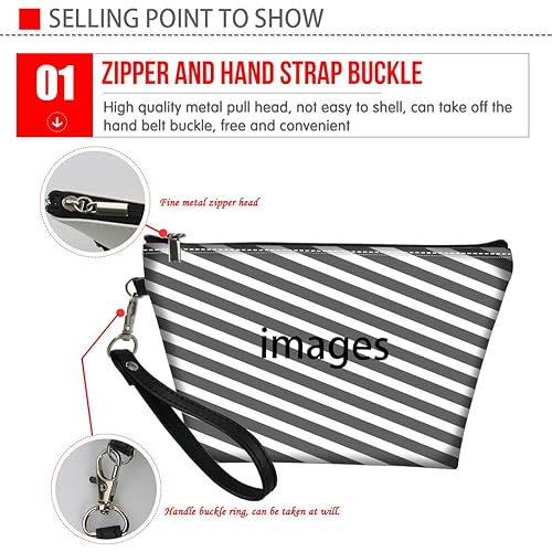 Miniatura 6 de GIFTPUZZ Diseño personalizado para mujer, bolsa de maquillaje de moda de viaje, bolsa de cosméticos, bolsa con cremallera, artículos de tocador,